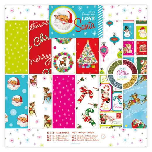 Paper Pack 12x12 - Love Santa